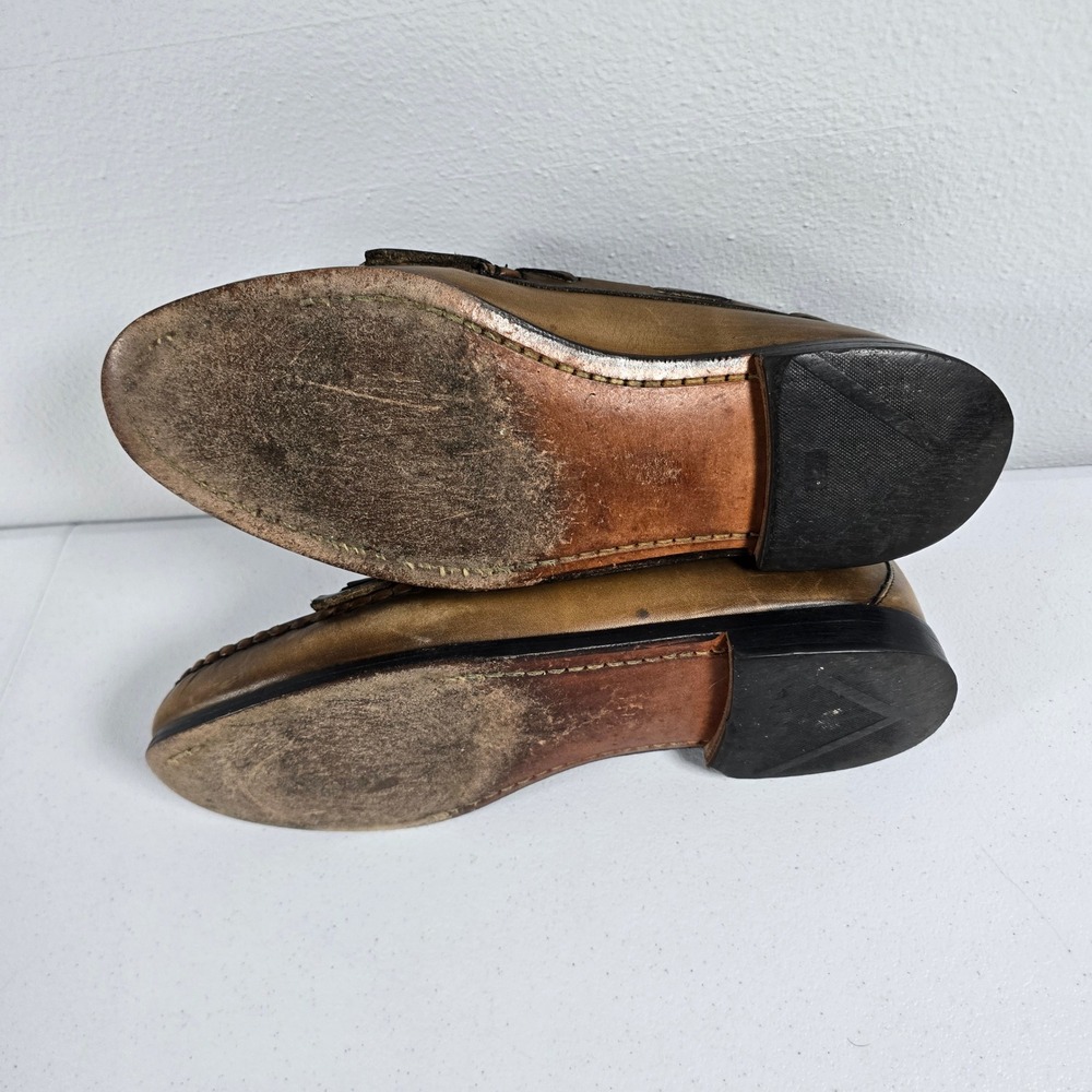 Allen Edmonds Lowry Hill Mens 9.5 E Tan Leather Kiltie Tassel Loafers 31421 - Picture 3 of 8